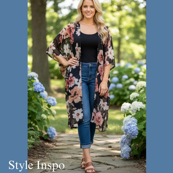 Elegant Floral Kimono - Picture 2 of 4